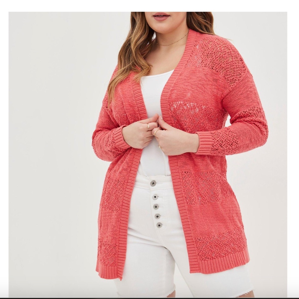 Torrid Open Stitch Cardigan Open Front Sweater Size 0X